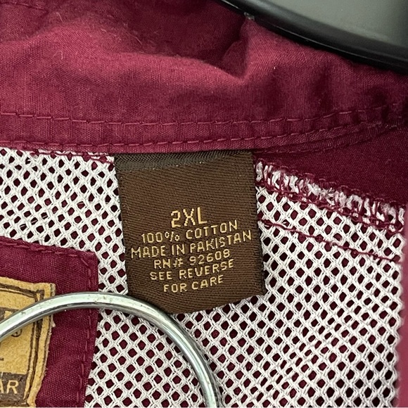 Rock Point Fishing Shirt Men’s 2XL Burgundy 100% Cotton - Picture 6 of 6